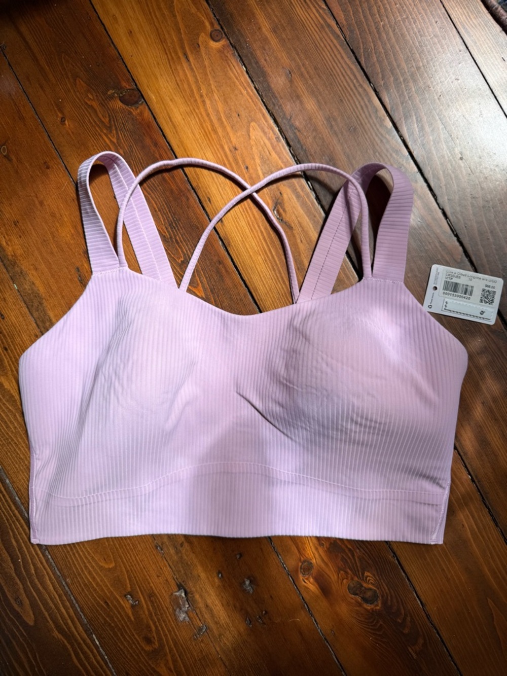 EUC Lululemon Like A Cloud Longline Bra - D/DD - VitaPink - Size 10